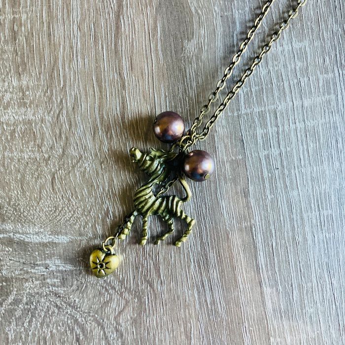 Collier zèbre | doré 🌸 - photo numéro 2