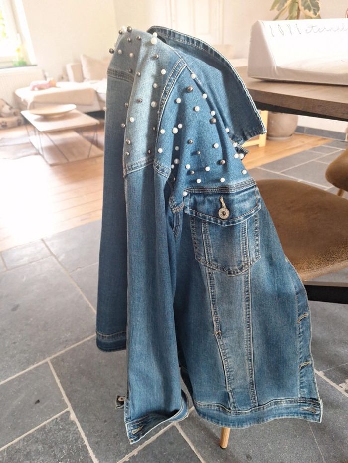 Veste jeans perles - photo numéro 4