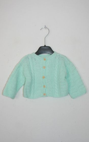 Gilet vert clair 6m fait main