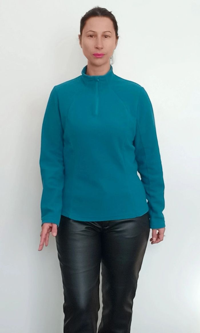 Pull polaire chaud bleu canard - photo numéro 2