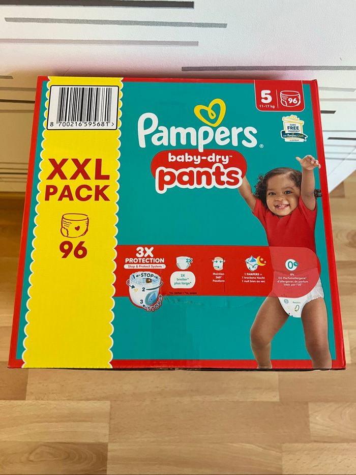 Couches Pants Pampers baby-dry taille 5 11-17kg 96 couches culottes - photo numéro 5