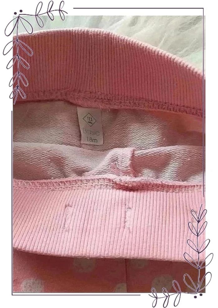 Pantalon jogging bébé fille 18 mois rose avec pois blancs - photo numéro 3