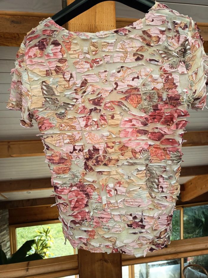 Top haut fleuri marie menez taille 36 - photo numéro 3