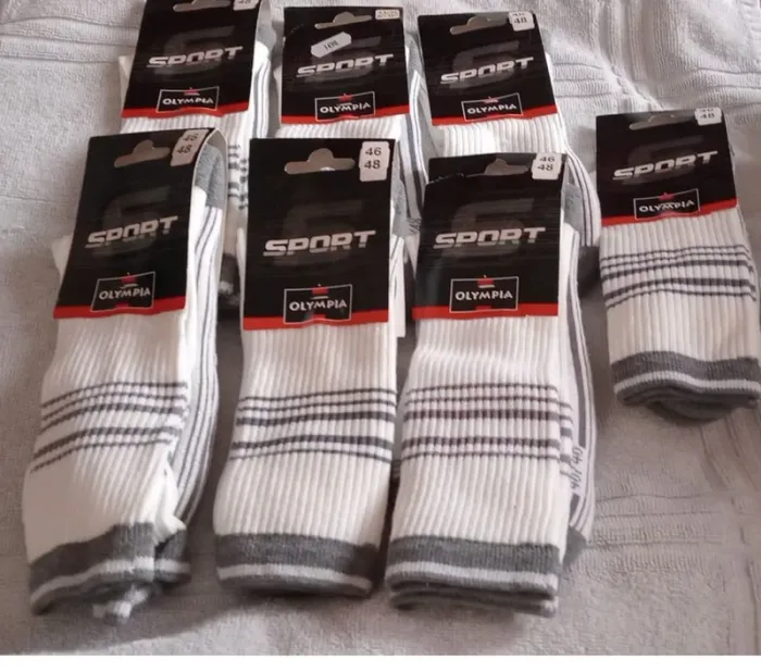 Lot 7 paires de chaussette de sport gris / blanc Pointure 46 / 48