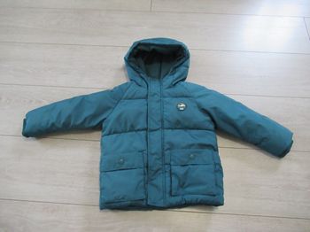 Manteau doudoune à capuche vert taille 24 mois Gémo