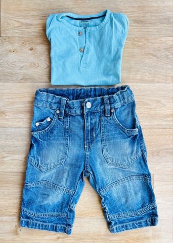 Ensemble short jean et t-shirt 2 ans