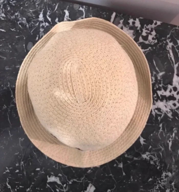 Chapeau de paille beige tex été taille 14ans - photo numéro 2