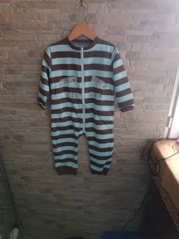 Pyjama turquoise, marron 3A