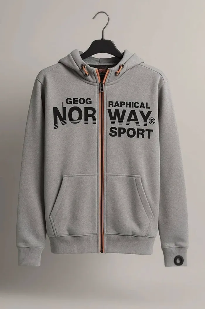Veste zippée à capuche Geographical Norway Sport grise XL