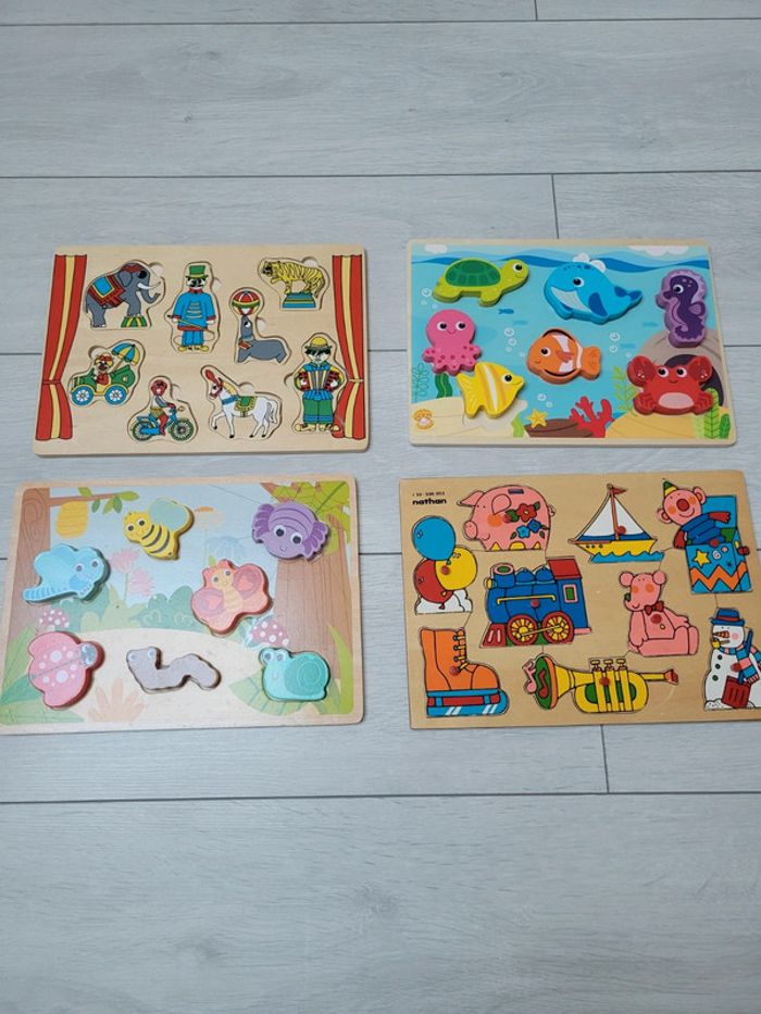 4 Puzzles bois différents types