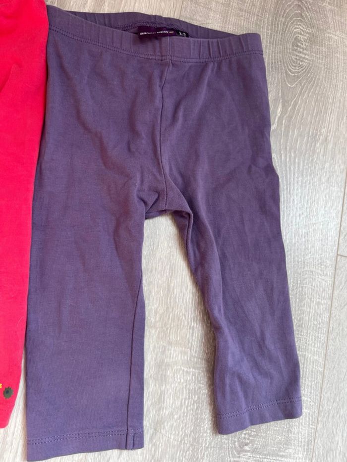 Lots 2 legging rose et violet 9 et 12 mois - photo numéro 3