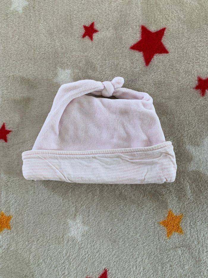 Ensemble Bonnet De Naissance et Pyjama Bébé Rose 0M - photo numéro 6