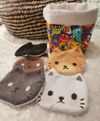 Lingettes lavables et panière