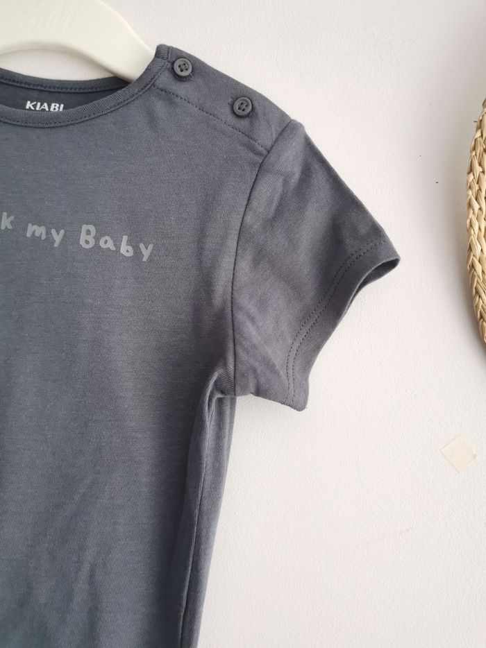 Tee-shirt en coton bleu/gris Kiabi 24 Mois - photo numéro 3