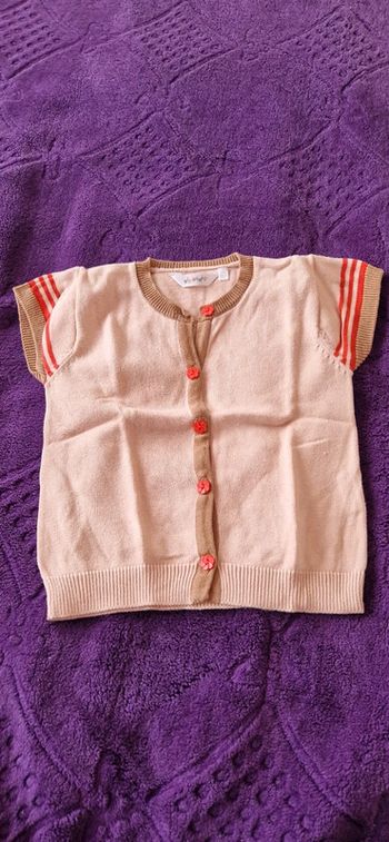 Gilet manches courtes fille 24 mois