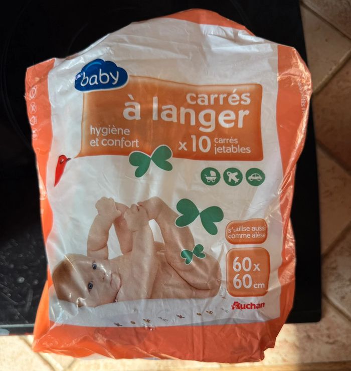 6 carrés  à langer Auchan 60x60