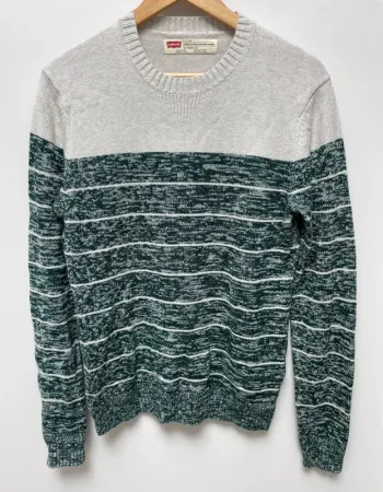 Pullover Cable knit Levi's green off white Mens S