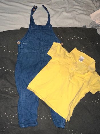Salopette et polo Zara 9/12 mois