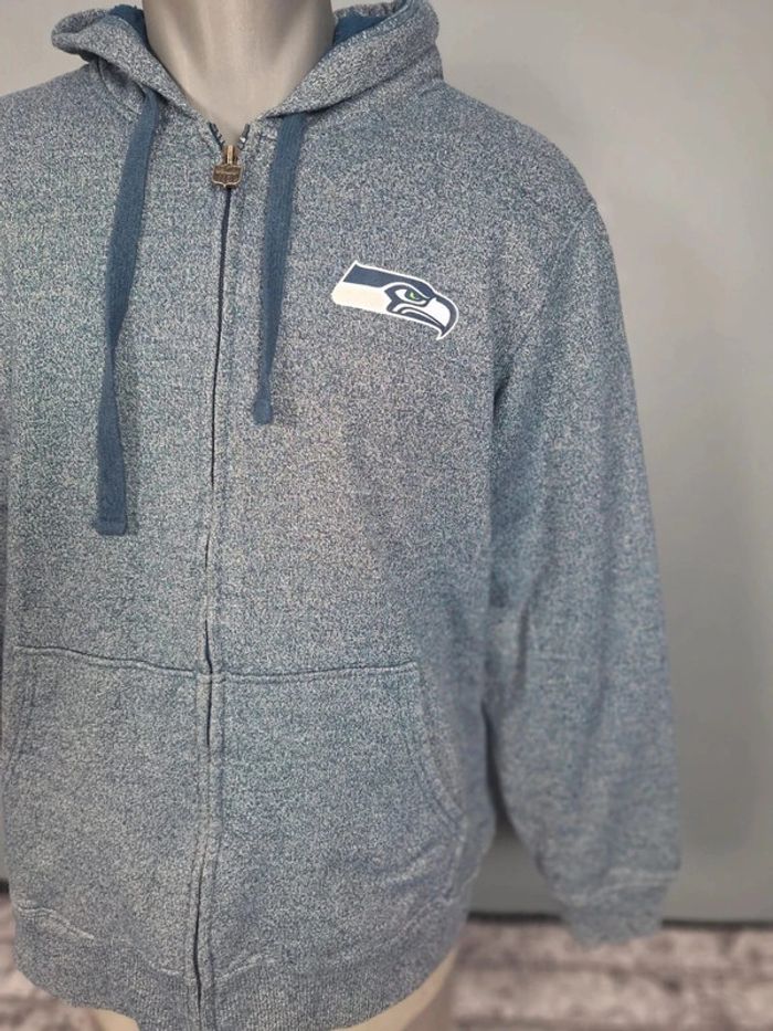 Veste épaisse à capuche nfl / taille XL homme / bleu / sérigraphie - photo numéro 4
