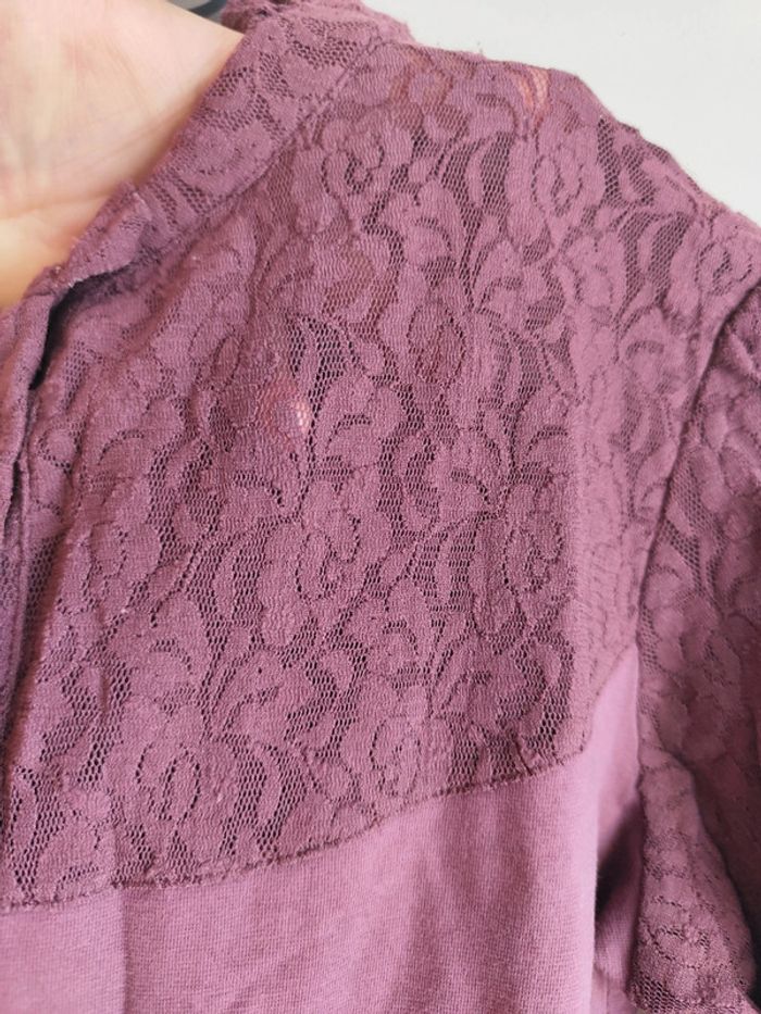 Chemise en coton longues manches en dentelle taille 38/40 les 3 suisses - photo numéro 6