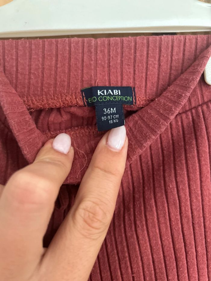 Lot deux leggings côtelés fille 36 mois - photo numéro 4