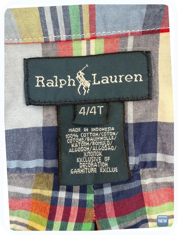 Chemise manches longues à carreaux multicolore Ralph Lauren Taille 4 ans - photo numéro 5