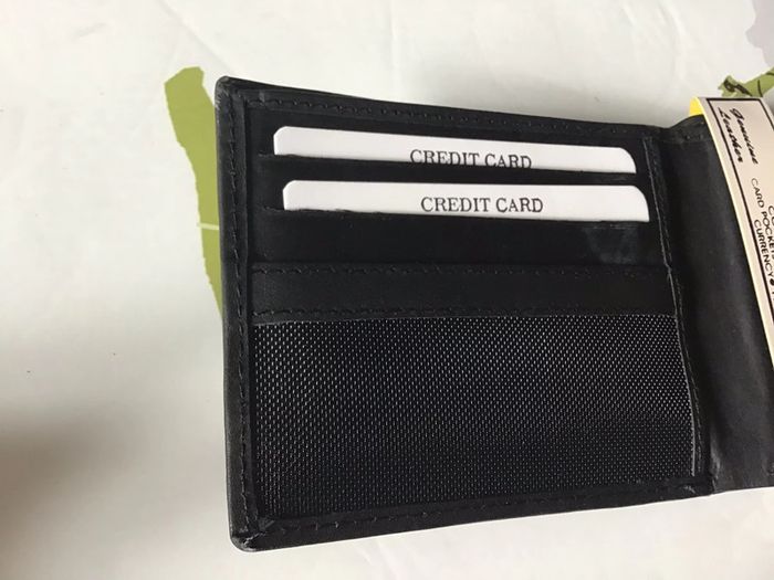 Porte feuille compact en cuir noir - photo numéro 3