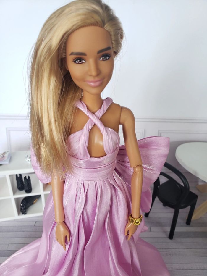 Superbe robe rose pâle pour barbie - photo numéro 2