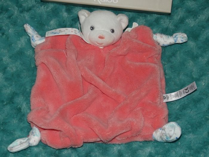 Doudou plat ours corail Kaloo plume 🐻 Neuf - photo numéro 3