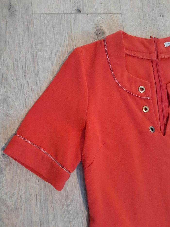 Robe vintage manches courtes corail t.36 - photo numéro 5