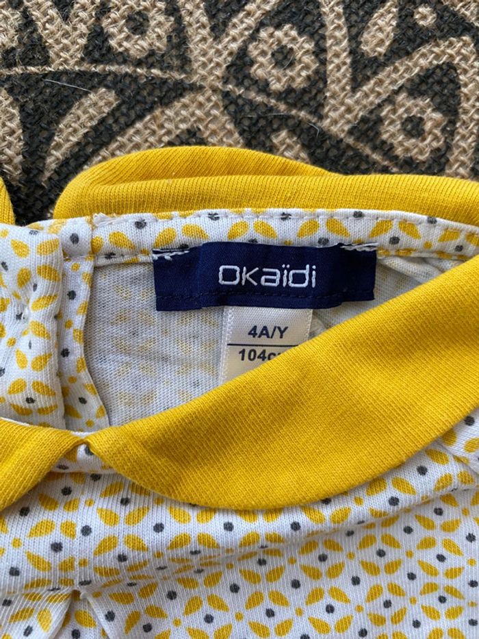 T-shirt col Claudine jaune fille Okaidi - photo numéro 2