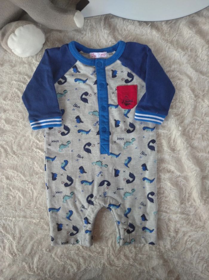 Combinaison pyjama sans pied été Garçon 1 mois Dinosaure Dpam 100% coton - photo numéro 2