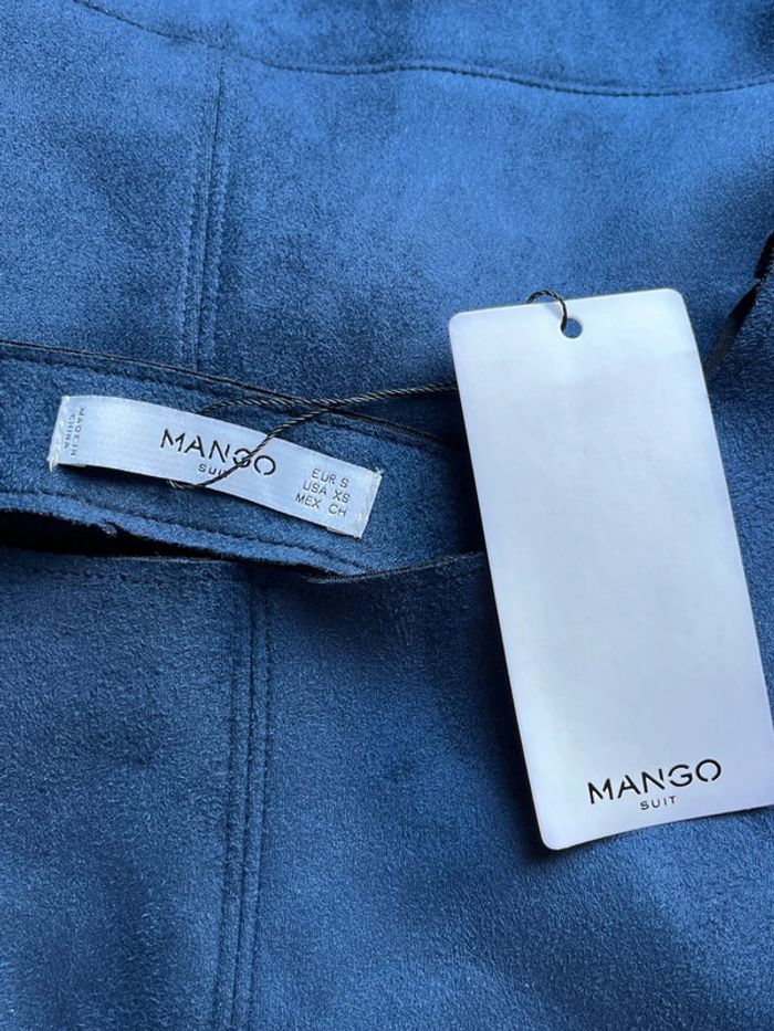 Robe bleue daim doux mango S neuve - photo numéro 7