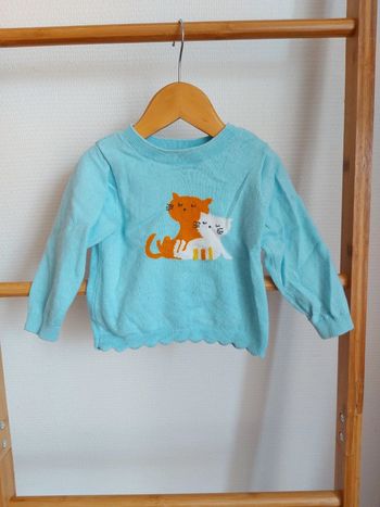 Pull chat jacadi 12 mois très bon état