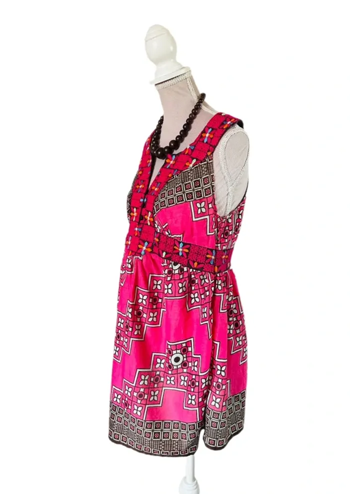 🌸🌿Blouse tunique made in India vintage 2000 H&M inspiration 70s Boho hippie style sleeveless tunic🌿🌺 - photo numéro 5