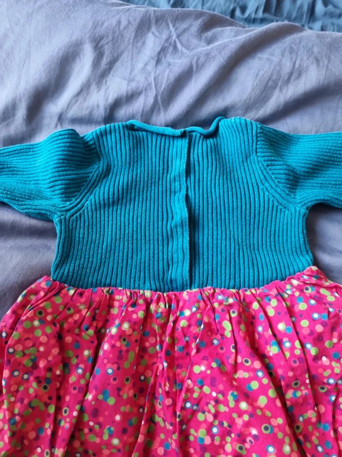 Robe pull bébé 18 mois dpam très bon état rose fuschia bleu - photo numéro 5