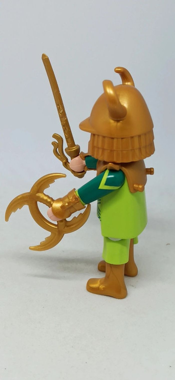 Homme samouraï doré et vert avec armes playmobil - photo numéro 2