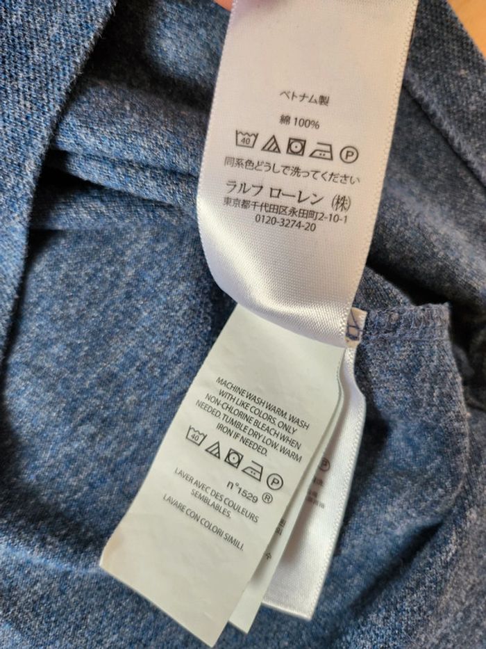Polo manches longues Ralph Lauren Bleu Taille M - photo numéro 13