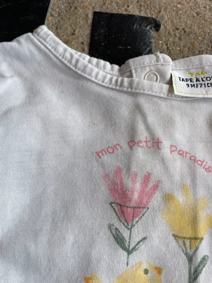 2 t shirt manches longue 9 mois - photo numéro 2