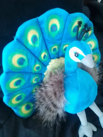 Jolie Peluche paon bleu