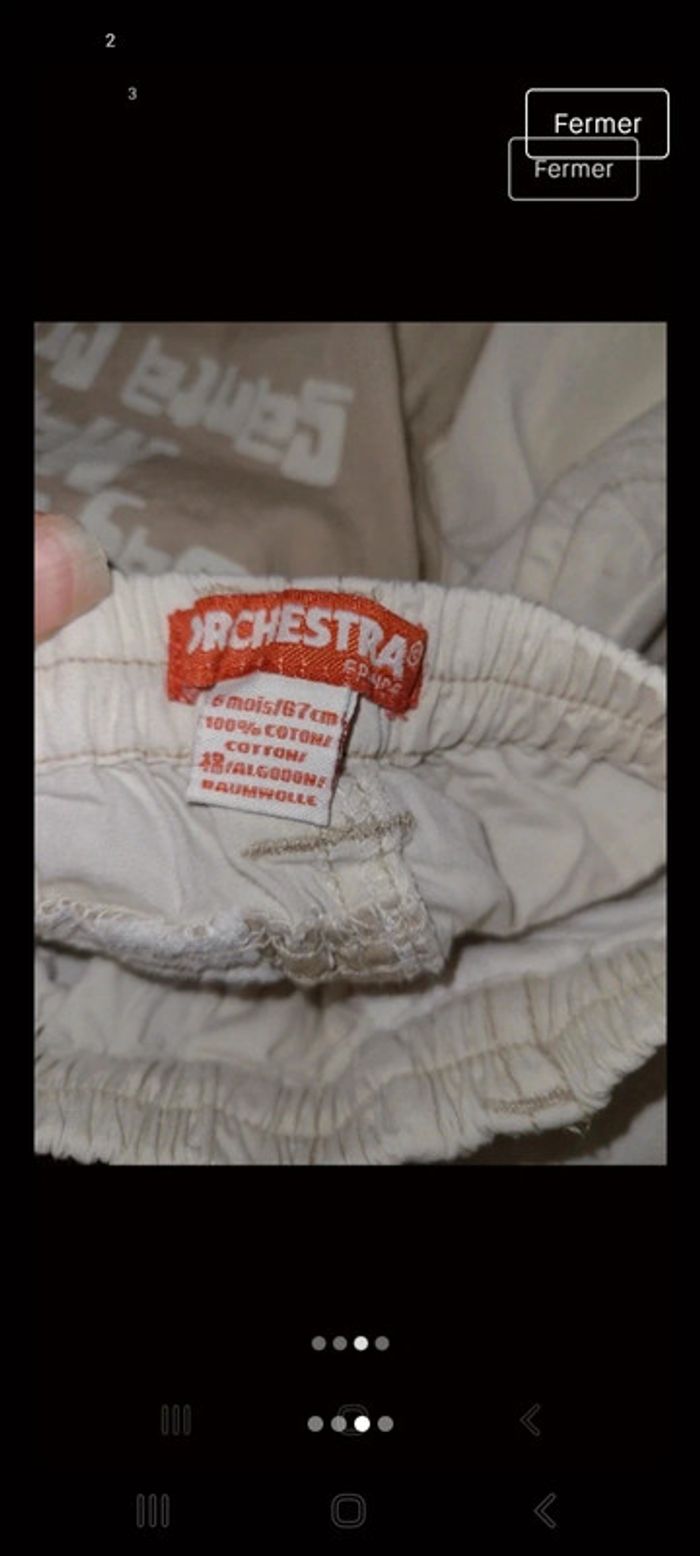 Ensemble short + débardeur garçon 6 mois - photo numéro 3