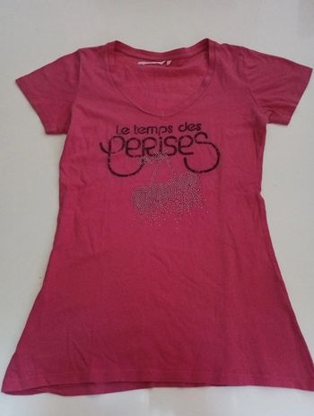 Tee shirt manches courtes femme Le temps des cerises taille S