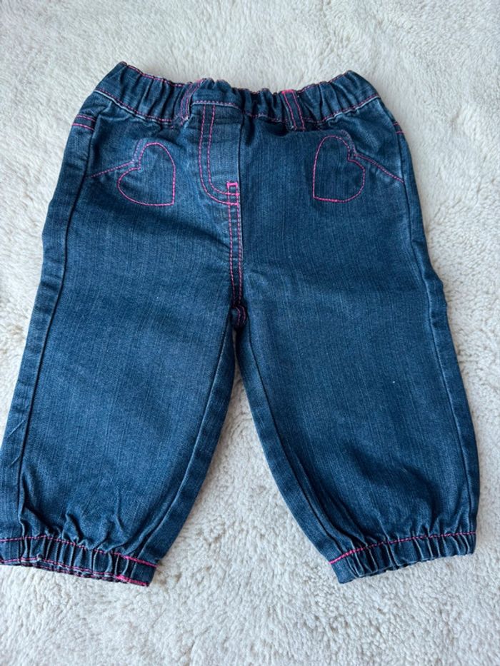 👖 lot jeans pantalons - bébé fille- baby girl - 9 mois- kitchoun très bon état - photo numéro 6