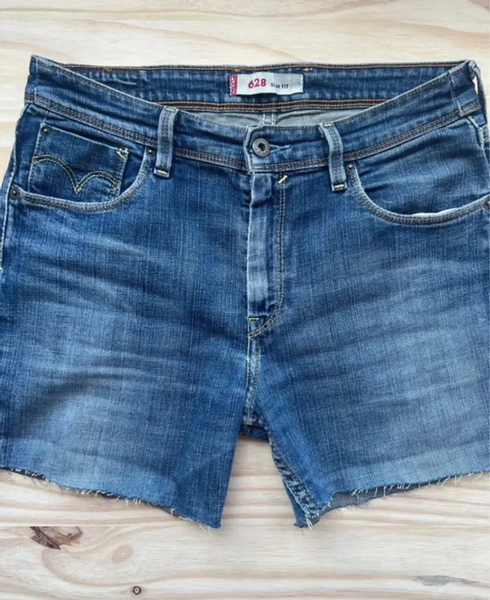 Short en jean Lévis vintage usa taille 36 top état coton ultra looké - photo numéro 8