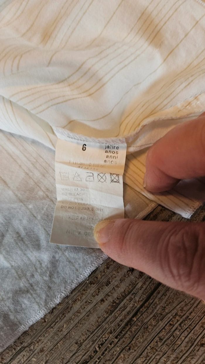 Blouse classique à manches longues, blanche lignée, Alphabet, 6 ans - photo numéro 8