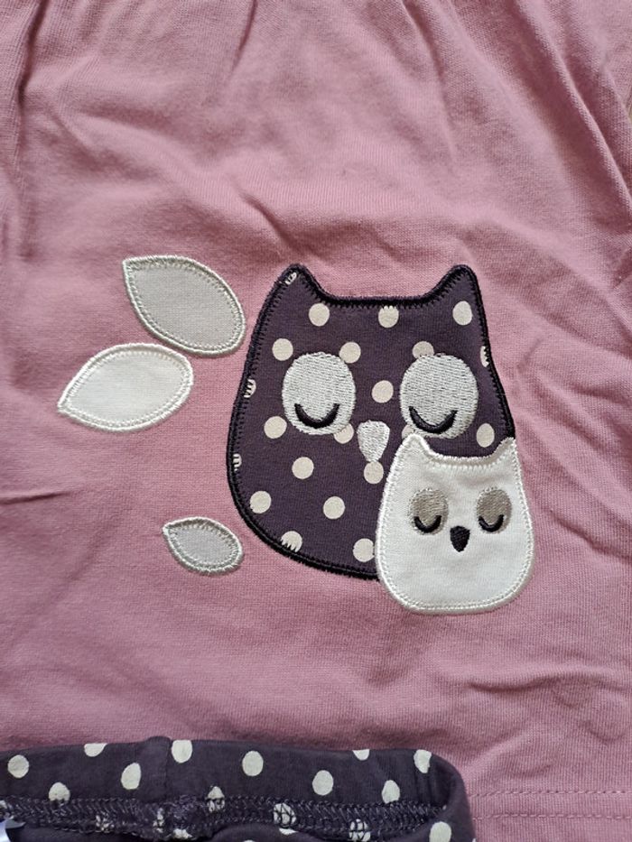 Ensemble violet fille thème hibou 12M - neuf - photo numéro 4