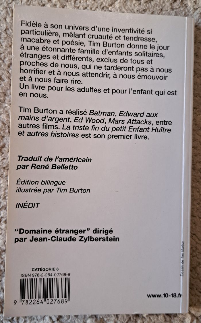 📚 Roman La Triste Fin du Petit Enfant Huitre de Tim Burton - photo numéro 4