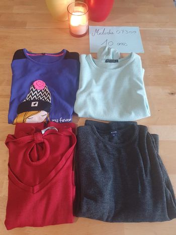 4 t shirt manches longues 10 ans