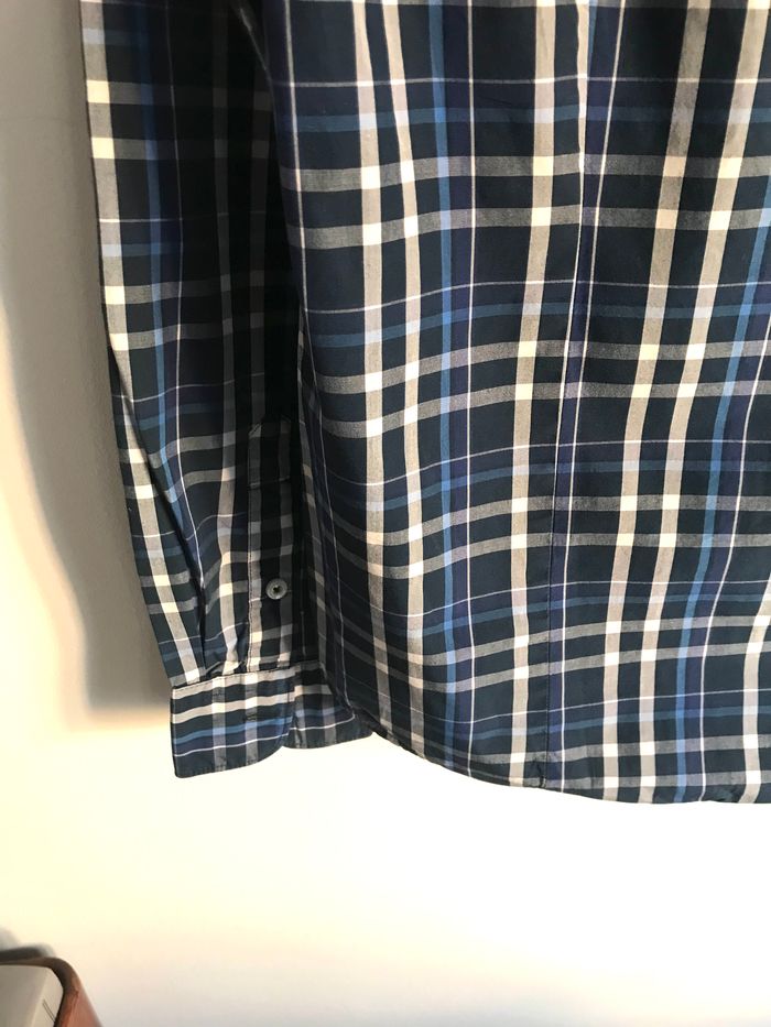 Chemise à carreaux bleu et noir homme Napapijri taille M - photo numéro 8