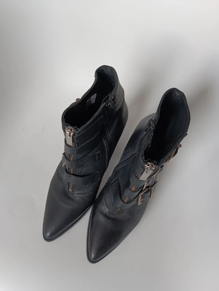 Bottines en cuir à talons Sacha premium taille 40 - photo numéro 6